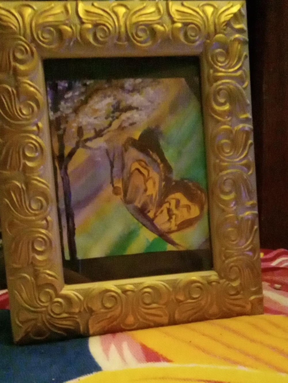 Ornate Gold Picture Frame with Flying Butterfly